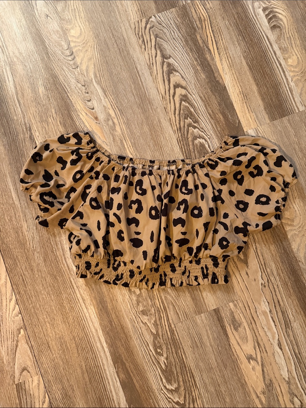 Animal Print Crop Top in Brown & Black Size 2XL